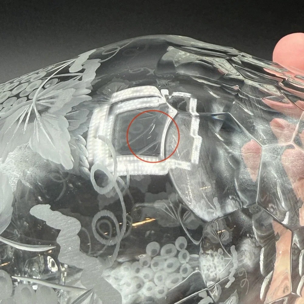 William Yeoward Crystal Decanter Cordelia Pattern ~ Grape vine etching